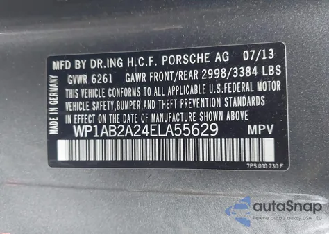 2014 Porsche Cayenne S z USA, uszkodzony, nr VIN WP1AB2A24ELA55629